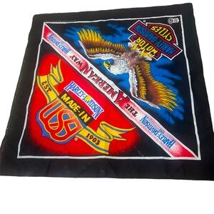 Vintage Harley Davidson Bandana 1980s Eagle Made in USA The American Way